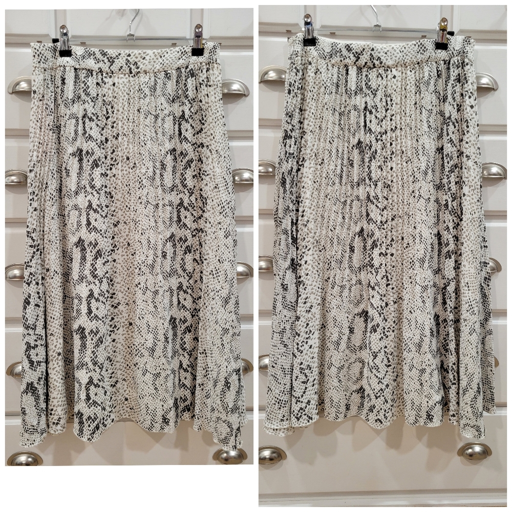 J. Crew Snake Print Midi Skirt - Black and White